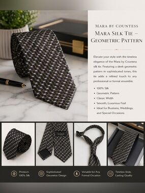 Mara by Countess Mara Silk Tie – Geometric Pattern